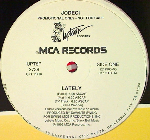 Jodeci : Lately (12", Single, Promo)