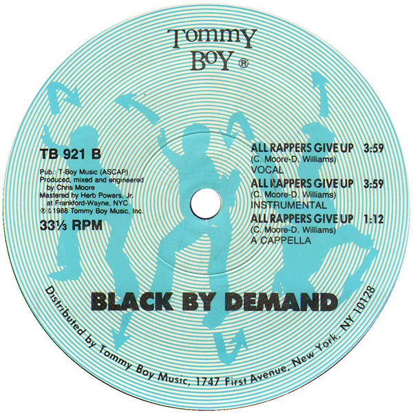 Black By Demand : Can't Get Enough / All Rappers Give Up (12")