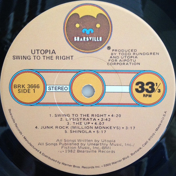 Utopia (5) : Swing To The Right (LP, Album, Los)