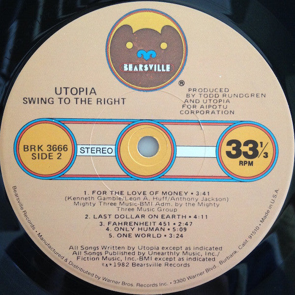 Utopia (5) : Swing To The Right (LP, Album, Los)