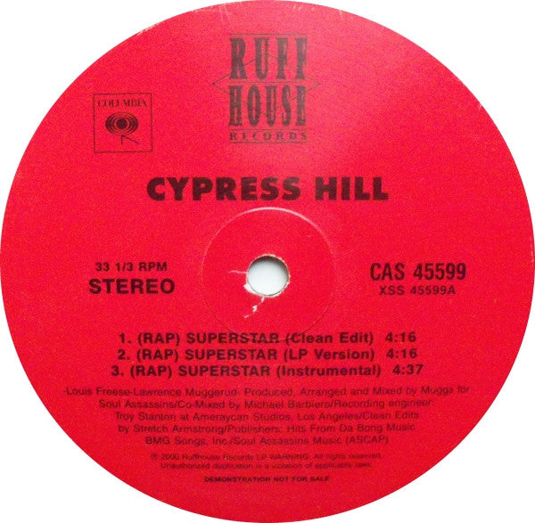 Cypress Hill : (Rap) Superstar (12", Promo)
