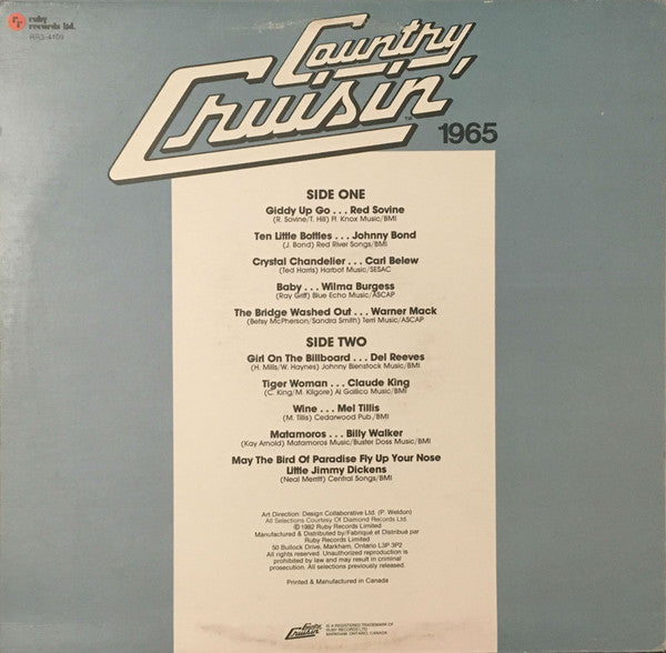 Various : Country Cruisin' 1965 (LP, Comp)