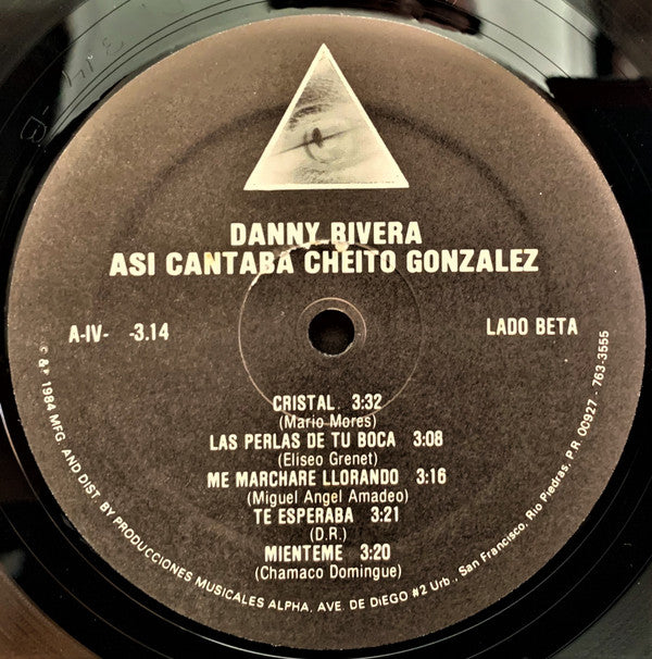Danny Rivera : Asi Cantaba Cheito Gonzalez (LP, Album)