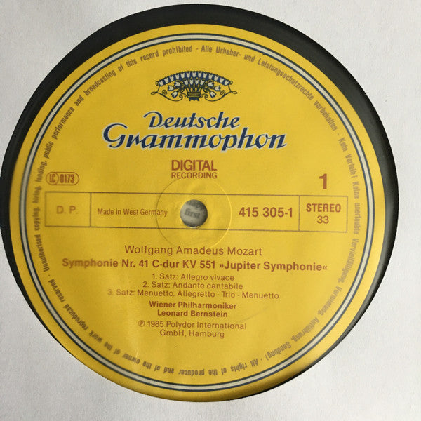 Mozart* / Wiener Philharmoniker, Leonard Bernstein : Symphonien No.35 "Haffner" / No.41 "Jupiter" (LP)