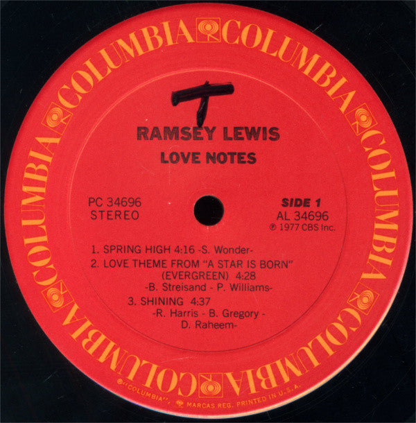 Ramsey Lewis : Love Notes (LP, Album, Pit)