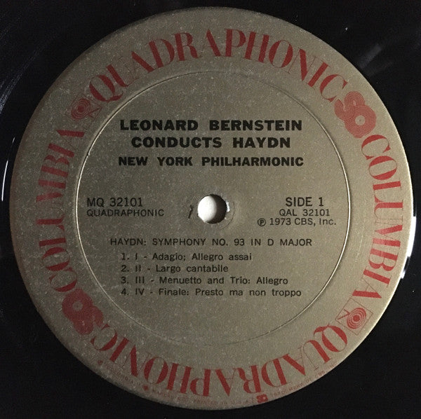 Leonard Bernstein Conducts Joseph Haydn, New York Philharmonic : Symphony No. 93 / Symphony No. 94, "Surprise" (LP, Album, Quad)