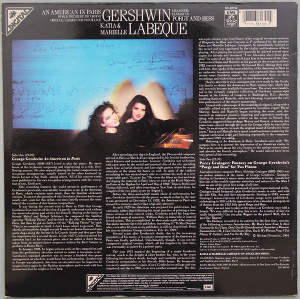 Gershwin* / Grainger* - Katia & Marielle Labeque* : An American In Paris / Fantasy On Porgy And Bess (LP, Album)