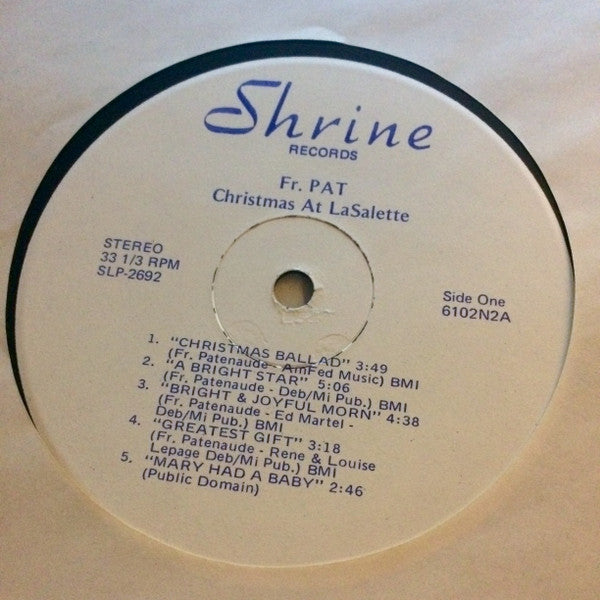 Father Pat : Christmas With Fr. Pat At LaSalette (LP, Album)