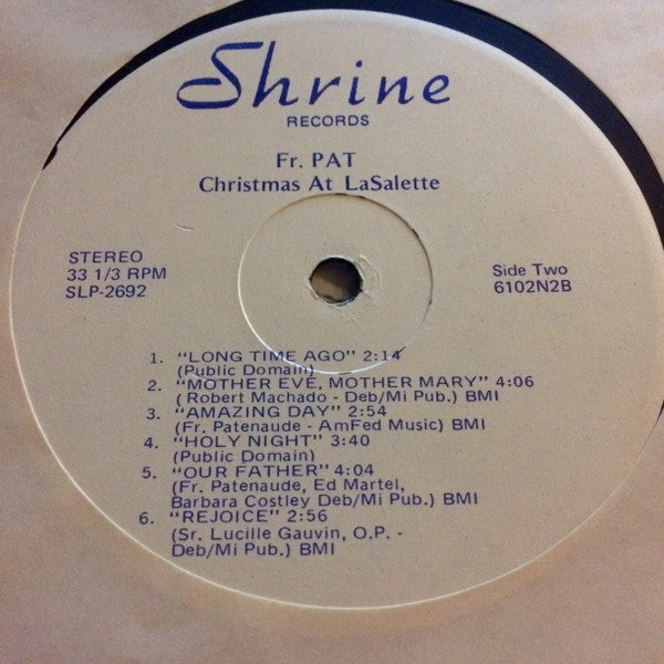 Father Pat : Christmas With Fr. Pat At LaSalette (LP, Album)