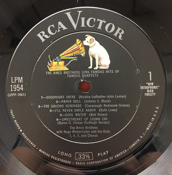 The Ames Brothers With Hugo Winterhalter And His Orchestra* : The Ames Brothers Sing Famous Hits Of Famous Quartets (LP, Mono, RE)