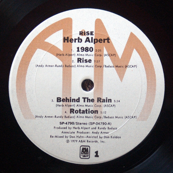 Herb Alpert : Rise (LP, Album, Pit)