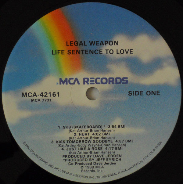 Legal Weapon : Life Sentence To Love (LP, Album, Glo)