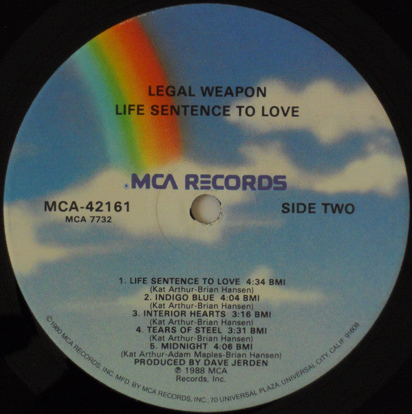 Legal Weapon : Life Sentence To Love (LP, Album, Glo)