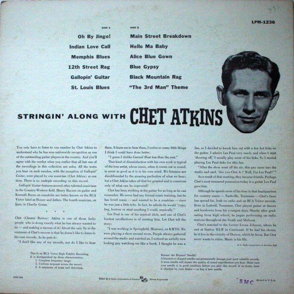 Chet Atkins : Stringin' Along With Chet Atkins (LP, Mono, Ind)