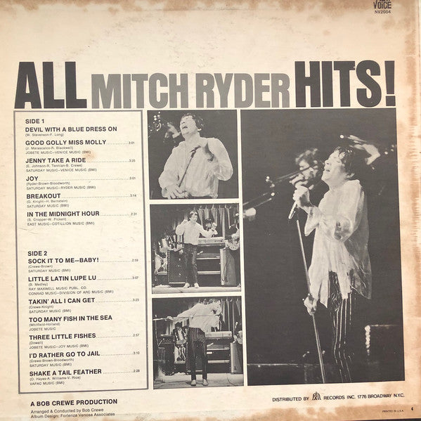 Mitch Ryder : All Mitch Ryder Hits! (LP, Comp, 𝓐𝓡𝓟)