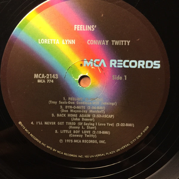 Loretta Lynn / Conway Twitty* : Feelins' (LP, Album, Glo)