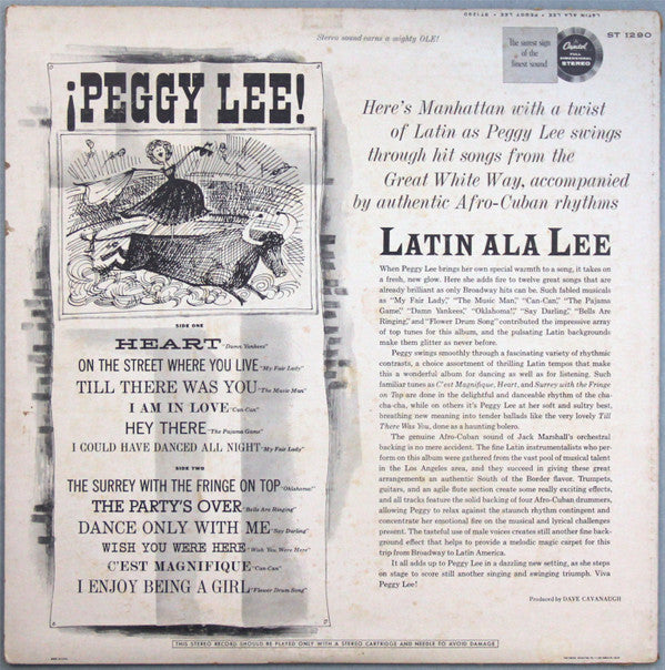 Peggy Lee : Latin Ala Lee! (LP, Scr)