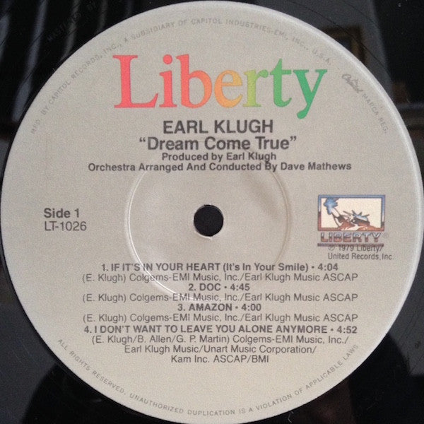 Earl Klugh : Dream Come True (LP, Album, RE, Jac)