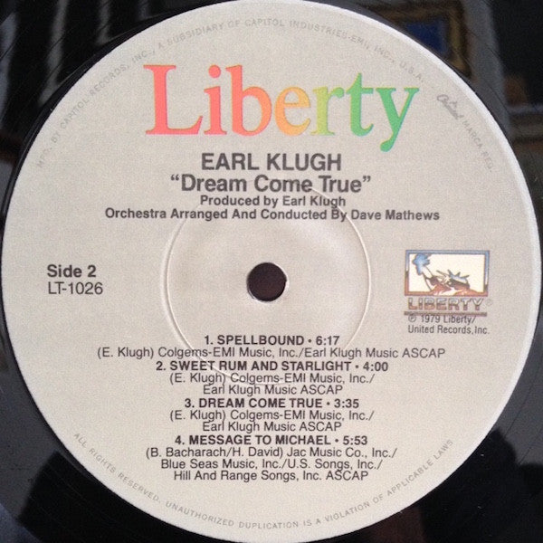 Earl Klugh : Dream Come True (LP, Album, RE, Jac)