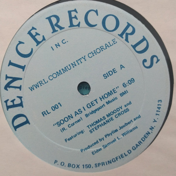 The WWRL Community Chorale : Soon As I Get Home (12")