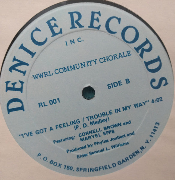 The WWRL Community Chorale : Soon As I Get Home (12")