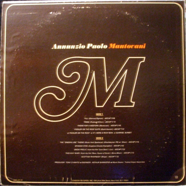 Mantovani And His Orchestra : Annunzio Paolo Mantovani (LP, Album, AL )