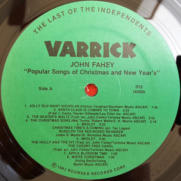 John Fahey : Popular Songs Of Christmas & New Year's (LP, Album, Gre)