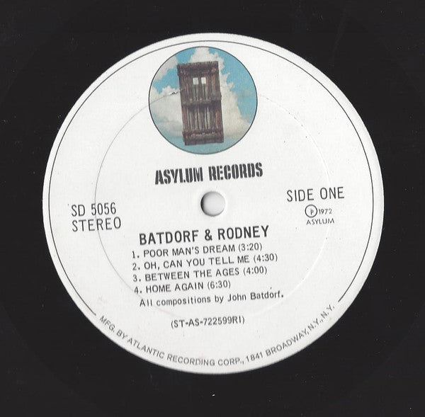 Batdorf & Rodney : Batdorf & Rodney (LP, Album, Ric)