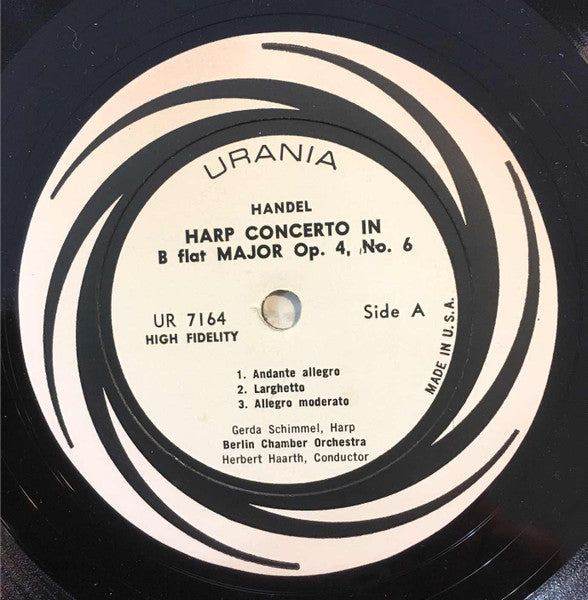 Handel* / Gerda Schimmel, Berlin Chamber Orchestra, Herbert Haarth ■ Gliere* / Jutta Zoff, Liepzig Philharmonic Orchestra*, Rudolf Kempe : Harp Concerto In B Flat Major ■  Harp Concerto In E Flat Major (LP, Album, Mono)