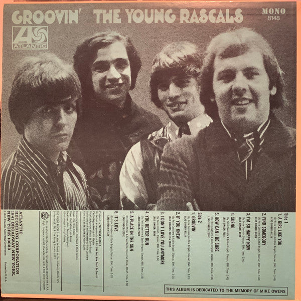The Young Rascals : Groovin' (LP, Album, Mono, Ter)