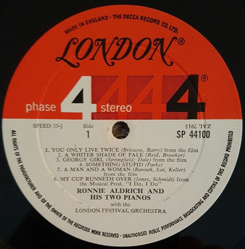 Ronnie Aldrich And His Two Pianos With The London Festival Orchestra : Two Pianos ~ Today! (LP, Album)