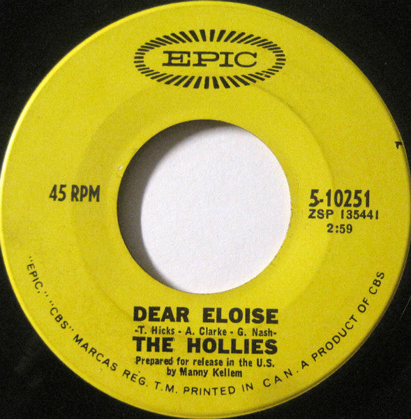 The Hollies : Dear Eloise (7", Single)