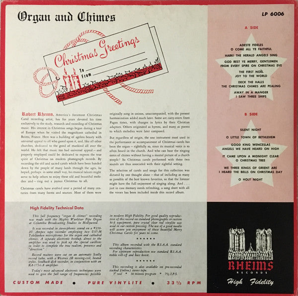 Robert Rheims : Merry Christmas In Carols (LP, Mono, Tra)