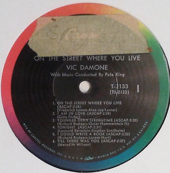 Vic Damone : On The Street Where You Live (LP, Album, Mono)