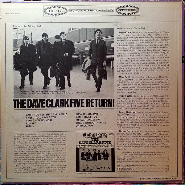 The Dave Clark Five : The Dave Clark Five Return! (LP, Album)