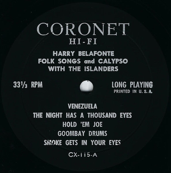 Harry Belafonte, The Islanders (6) : Folk Songs With Harry Belafonte And Calypso With The Islanders (LP, Comp, Mono)
