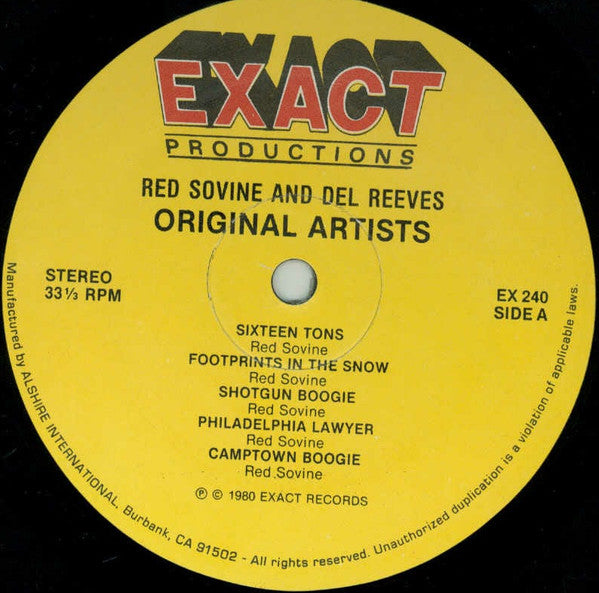 Red Sovine / Del Reeves : Original Artists (LP, Comp)