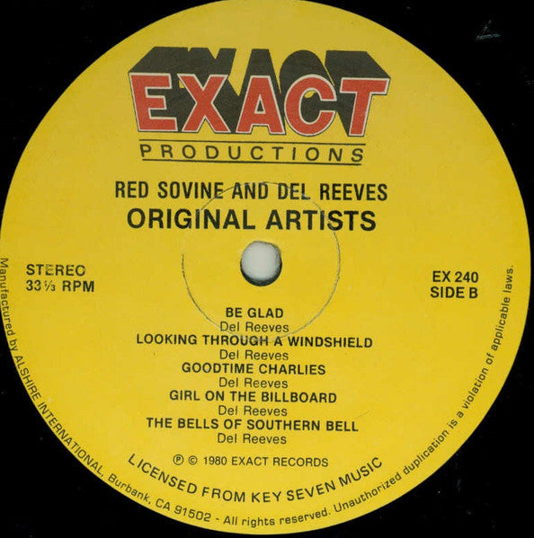 Red Sovine / Del Reeves : Original Artists (LP, Comp)