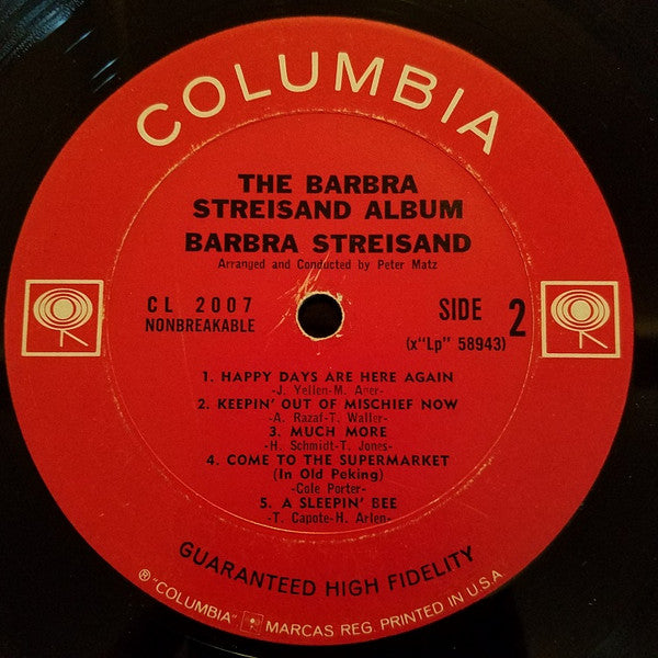 Barbra Streisand : The Barbra Streisand Album (LP, Album, Mono)