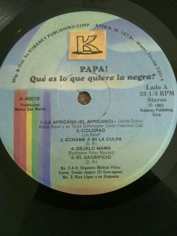 Anibal Bravo : Papa ¿Que Es Lo Que Quiere La Negra? (LP, Album)