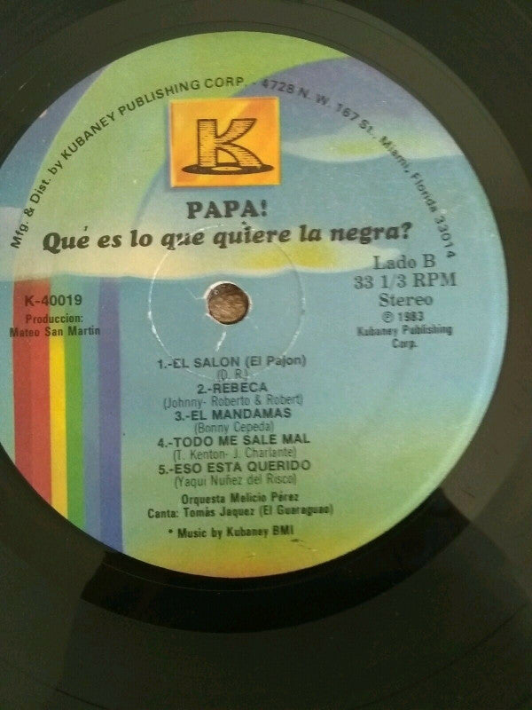 Anibal Bravo : Papa ¿Que Es Lo Que Quiere La Negra? (LP, Album)