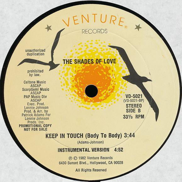The Shades Of Love* : Keep In Touch (Body To Body) (12", Promo)