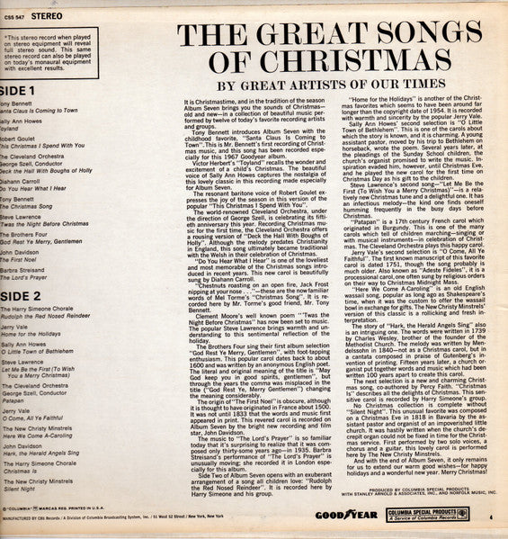 Various : The Great Songs Of Christmas (By The Great Artists Of Our Time) Album Seven (LP, Comp, Ltd, Ter)