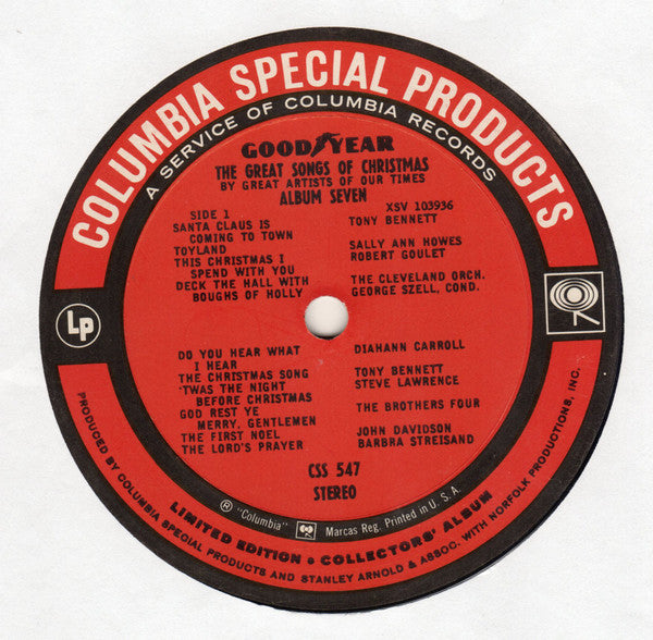 Various : The Great Songs Of Christmas (By The Great Artists Of Our Time) Album Seven (LP, Comp, Ltd, Ter)