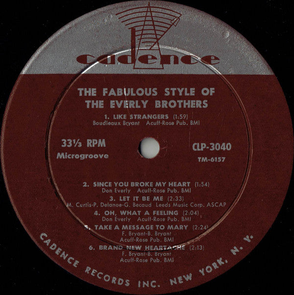 The Everly Brothers* : The Fabulous Style Of The Everly Brothers (LP, Comp, Mono)