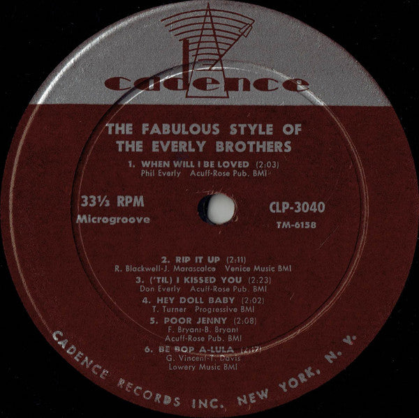 The Everly Brothers* : The Fabulous Style Of The Everly Brothers (LP, Comp, Mono)