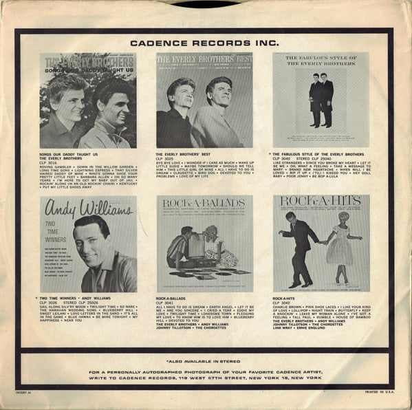 The Everly Brothers* : The Fabulous Style Of The Everly Brothers (LP, Comp, Mono)