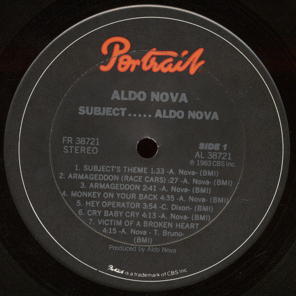 Aldo Nova : Subject.....Aldo Nova (LP, Album, Car)