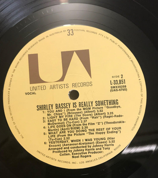Shirley Bassey : Is Really "Something" (LP, Album, RE)