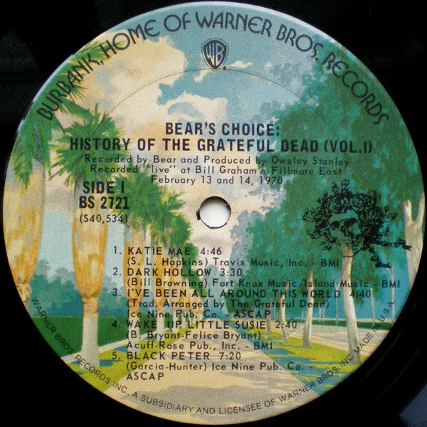 Grateful Dead* : History Of The Grateful Dead, Vol. 1 (Bear's Choice) (LP, Album)